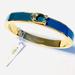 Coach Jewelry | Coach Signature Push Hinged Enamel Bangle Bracelet | Color: Blue/Gold | Size: Os