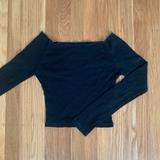 Brandy Melville Tops | Brandy Melville Scoop Neck Long Sleeve | Color: Black | Size: Os