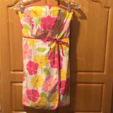 Lilly Pulitzer Dresses | Lilly Pulitzer Ladies Strapless Dress. Size 4 Euc | Color: Pink/Yellow | Size: 4