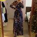 Free People Dresses | Long Sleeve Floral Maxi With Cutout Back | Color: Blue/Purple | Size: 2