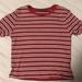 Brandy Melville Tops | Brandy Striped Shirt | Color: Black/Red | Size: One Size