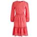 J. Crew Dresses | New Petite J. Crew Long Sleeve Embroidered Dress Size 10p | Color: Pink/Red | Size: 10p
