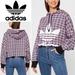 Adidas Tops | Adidas Originals Trefoil Crop Hoodie | Color: Black/Purple | Size: Various