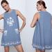 Zara Dresses | New Zara Embroidered Mini Dress Size Xs | Color: Blue | Size: Xs