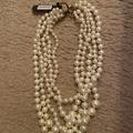 J. Crew Jewelry | J.Crew Pearl Twisted Hammok Necklace. Color: Pearl | Color: White | Size: 21"