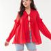 Urban Outfitters Tops | New Urban Outfitters Claudia Crinkle Tie Front Top | Color: Red | Size: M