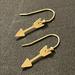 Free People Jewelry | 14kt Plated Sterling Silver Dainty Arrow Drop Earrings | Color: Gold | Size: Os