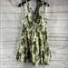 Free People Dresses | Free People Green Boho Floral Halter Tank Dress Size M | Color: Green/Yellow | Size: M