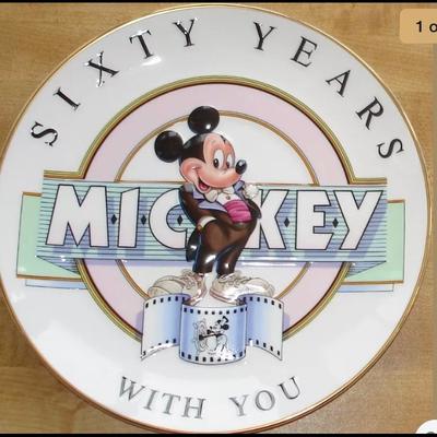 Disney Other | Disney Collection Sixty Years Mickey Plate | Color: White | Size: Os