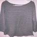 Victoria's Secret Tops | L Vs Black And Grey Striped Cropped Top | Color: Black/Gray | Size: L