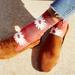 Free People Accessories | Free People Dahlia Flower Power Cotton Socks | Color: Orange/White | Size: Os