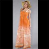 Free People Dresses | Free People Nwot Maxi Dress | Color: Cream/Orange | Size: S