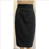 Burberry Skirts | Burberry Black Leather-Trimmed Stretch Skirt | Color: Black | Size: 8