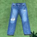 Levi's Jeans | Levi’s 501 Button Fly Blue Jeans Denim Long Distressed Essential Staple Pants | Color: Blue/White | Size: 26