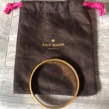 Kate Spade Jewelry | Kate Spade Design Print Gold Bangle Bracelet | Color: Gold/White | Size: Os