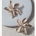 Anthropologie Jewelry | New Anthro Silver Flower Party Earrings Bonita | Color: Silver | Size: Size: 3.7cm W X 4.8cm L