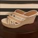 Coach Shoes | Coach Platform Sandal - Tan & Snakeskin Accents | Color: Cream | Size: 7.5