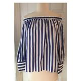 J. Crew Tops | Collection Thomas Mason For J.Crew Off-The-Should | Color: Blue/White | Size: 6