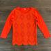 J. Crew Tops | J Crew Crochet Overlay Tee, Size Small | Color: Orange | Size: S