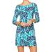 Lilly Pulitzer Dresses | Lilly Pulitzer 3/4 Sleeve Pima Cotton Shift Dress | Color: Blue/White | Size: M