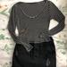 Brandy Melville Tops | Brandy Scoop Neck Long Sleeve Striped Crop Top | Color: Black/White | Size: S