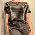 American Eagle Outfitters Tops | Ae Soft And Sexy Plush Cropped Tee | Color: Black/White | Size: S