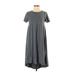 Lularoe Casual Dress - Midi: Gray Solid Dresses - Used - Size 2X-Small
