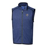 Men's Cutter & Buck Heather Gray Los Angeles Rams Mainsail Sweater Knit Fleece Full-Zip Vest