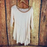 Free People Tops | Intimately Free People 3/4 Sleeve Tunic Sz L | Color: Cream/Tan | Size: L