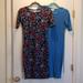 Lularoe Dresses | Guc Set Of 2 Lularoe Juila Pencil Dress Size Xs | Color: Blue | Size: Xs