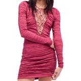 Free People Dresses | Free People Ruched Bodycon Dress 8 Wine | Color: Purple/Red | Size: 8