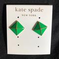 Kate Spade Jewelry | Kate Spade Earrings - Geometric Green And Gold | Color: Gold/Green | Size: Os