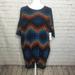 Lularoe Tops | Lularoe Irma Tunic Black Blue Yellow Geometric Xs | Color: Black/Blue | Size: Xs