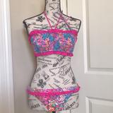 Victoria's Secret Swim | Floral Bikini | Color: Blue/Pink | Size: S