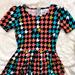 Lularoe Dresses | Lularoe Amelia Dress Xs - Multi Arrow Houndstooth | Color: Brown/Pink | Size: Xs
