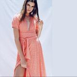 Free People Dresses | Free People Wanderer Maxi Dress Coral Nwt | Color: Orange | Size: Various