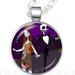 Disney Jewelry | Jack Skellington And Sally Necklace | Color: Black/Purple | Size: Os