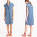 J. Crew Dresses | J. Crew Short Sleeve Chambray Shirtdress Size Xs | Color: Blue | Size: Xs