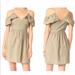 Madewell Dresses | Madewell Cold Shoulder Khaki Ruffle Sheath Dress | Color: Tan | Size: 10