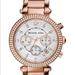 Michael Kors Jewelry | Michael Kors Rose Gold Parker Chronograph Watch | Color: Gold/Tan | Size: 39 Mm