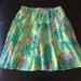 Lilly Pulitzer Skirts | Floral Palm Lilly Pulitzer Tiered Skirt Sz Small | Color: Blue/Green | Size: S