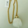 Kate Spade Jewelry | Kate Spade Pave Owl Pouf Long Strand Necklace | Color: Gold/White | Size: Os