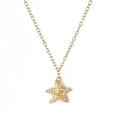 J. Crew Jewelry | J. Crew Crystal Gold Starfish Pendant Necklace 24" | Color: Gold/White | Size: Os