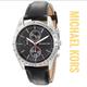 Michael Kors Accessories | Michael Kors Accelerator Black Leather Mens Watch | Color: Black/Silver | Size: New Battery