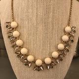 J. Crew Jewelry | J.Crew Gray Cream Gold Jeweled Statement Necklace | Color: Gold/Gray | Size: Os