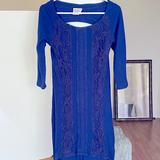 Free People Dresses | Free People Backless Sweater Dress | Color: Blue | Size: S