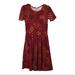 Lularoe Dresses | Nwt Lularoe Amelia Geometric Retro Print Dress | Color: Brown/Tan | Size: Xs