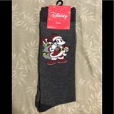 Disney Underwear & Socks | Disney Mickey Christmas Socks Mens Crew 1 Pair | Color: Gray | Size: L