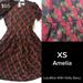 Lularoe Dresses | Lularoe Amelia Floral Print | Color: Black/Red | Size: Xs