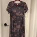 Lularoe Dresses | Euc Lularoe Carly Dress Purple Stripes W/ Flowers | Color: Pink/Purple | Size: S